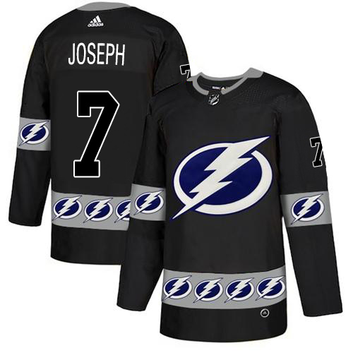 Adidas Tampa Bay Lightning Men #7 Mathieu Joseph Black Authentic Team Logo Fashion Stitched NHL Jersey->tampa bay lightning->NHL Jersey